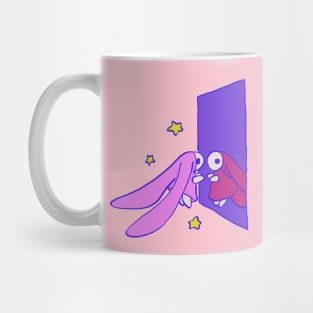 chobits anata and atashi reflection / a city with no people pink pastel rabbits Mug